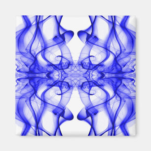 Aimant Plumes de fumée bleue sur blanc