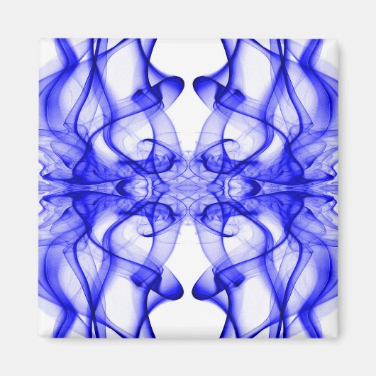Aimant Plumes de fumée bleue sur blanc (Devant)
