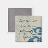 Aimant Plumes de paon Enregistrer la date (Recto/Verso)