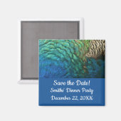 Aimant Plumes de paon J'enregistre la date (Recto/Verso)