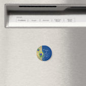 Aimant Plumes de paon moderne Faux Jewel Scroll Swirl (In Situ (Lave-vaisselle))