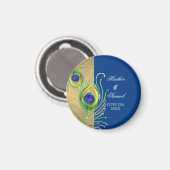 Aimant Plumes de paon moderne Faux Jewel Scroll Swirl (Recto/Verso)