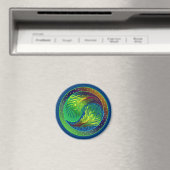 Aimant Plumes de paon Yin Yang 4 (In Situ (Lave-vaisselle))