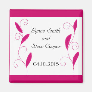 Aimant Plumes Rose Chaud Sauvegarder la Date
