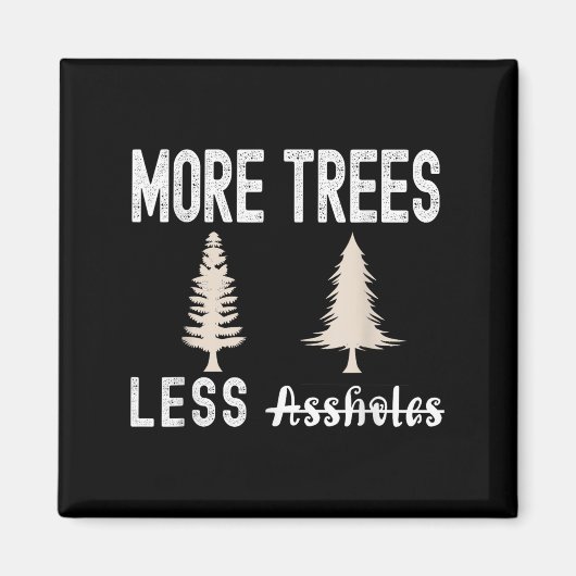 Aimant Plus d'arbres moins de trous Pull de Noël laid (Devant)