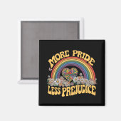 Aimant Plus de fierté moins de préjugés Retro Rainbow Pri (Recto/Verso)
