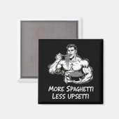 Aimant Plus de Spaghetti Moins d'Etti Bodybuilder Mangean (Recto/Verso)