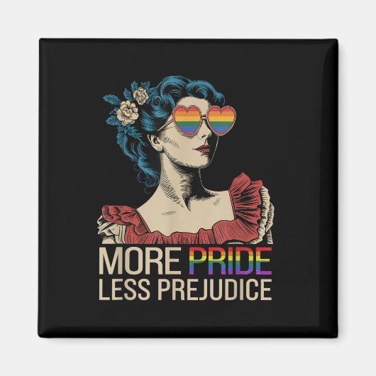 Aimant Plus Fierté Moins Préjugés Mois De Fierté Lgbtq (Devant)