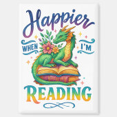 Aimant Plus heureux quand je lis (Recto)