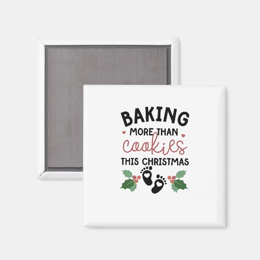 Aimant Plus que des biscuits à Noël Grossesse (Recto/Verso)