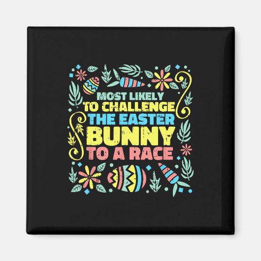 Aimant Plus Susceptible de Courir avec le Lapin de Pâques (Devant)