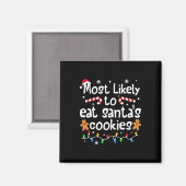 Aimant Plus susceptible de manger les biscuits de Noël du (Recto/Verso)