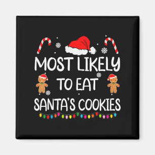 Aimant Plus susceptible de manger les cookies de Santa No