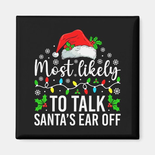 Aimant Plus susceptible de parler l'oreille de Santa Noël (Devant)