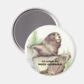 Aimant Plutôt être Rock Escalade amusant Citation Marmot  (Recto/Verso)