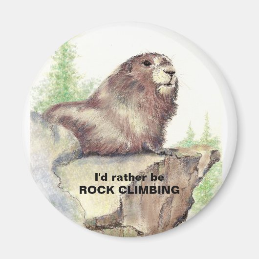 Aimant Plutôt être Rock Escalade amusant Citation Marmot  (Devant)