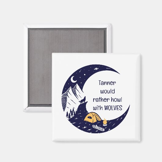 Aimant Plutôt Howell with Wolves Nom personnel (Recto/Verso)