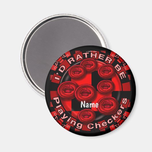 Aimant Plutôt lire l'aimant Checkers (Recto/Verso)