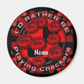 Aimant Plutôt lire l'aimant Checkers (Devant)