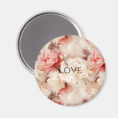 Aimant Plutôt rose Crème Bleue Rose Floral (Recto/Verso)