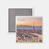 Aimant PMT001 TURIN au coucher du soleil - Piémont - Ital (Recto/Verso)