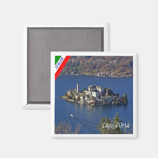 Aimant PMT022 LAC ORTA, Piémont, Italie, Réfrigérateur (Recto/Verso)