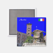 Aimant PMT027 ASTI Troyana Tower, Italie, Frigo (Recto/Verso)