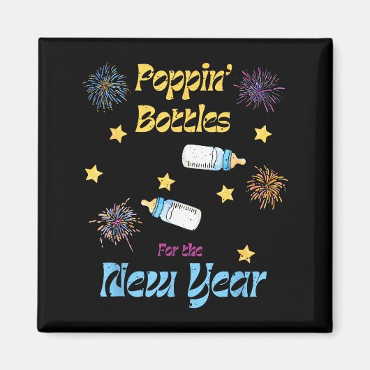 Aimant Pn Bottles For The New Year Funny  (Devant)