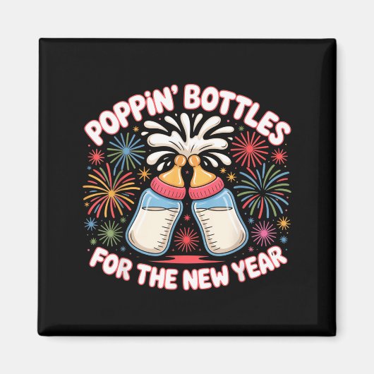 Aimant Pn Bottles For The New Year Funny Baby Milk Toast  (Devant)