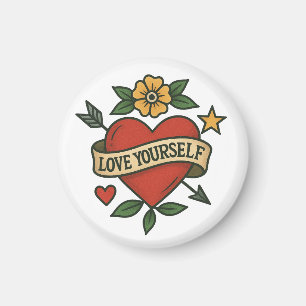Aimant PNG Coeur de tatouage vintage Aimez-vous le desi