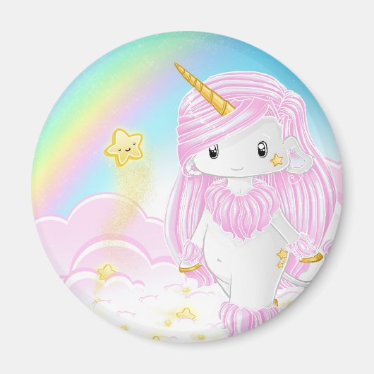 Aimant Po Unicorne Rose (Devant)