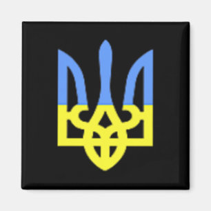 Aimant Poche Drapeau Ukrainien Bleu Et Jaune Herbe D'Ukra