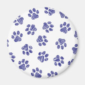 Aimant Poches de Doodle, Paws de Chien, Paws Bleus de Mar (Devant)