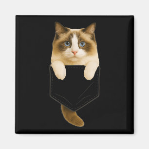 Aimant Pocket de chat Ragdoll Drôle Cadeaux Chat Maman Ch
