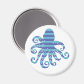 Aimant Poctopus à rayures bleues (Recto/Verso)