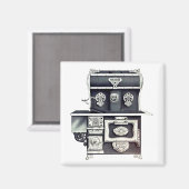 Aimant Poêle en fonte victorienne noir et argent (Recto/Verso)