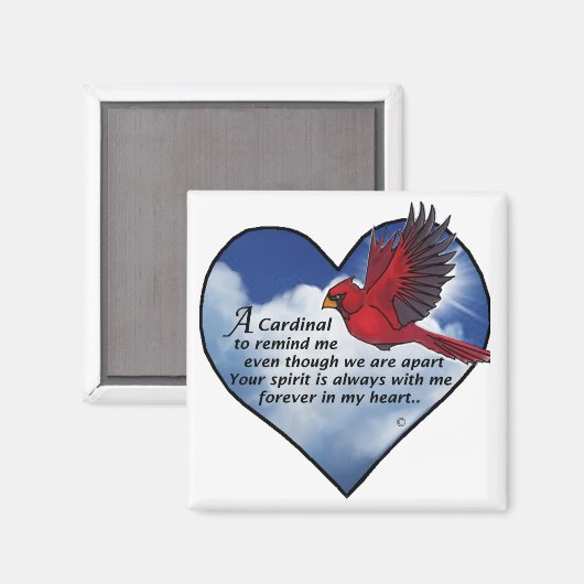 Aimant Poème Cardinal Heart (Recto/Verso)