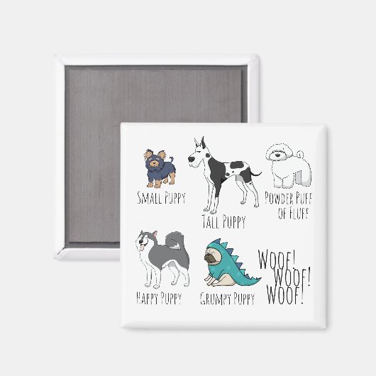 Aimant Poème chiot (Recto/Verso)