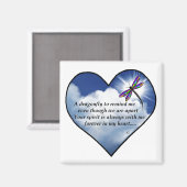 Aimant Poème de coeur de libellule (Recto/Verso)