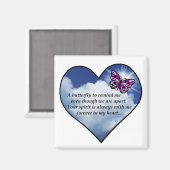 Aimant Poème de coeur papillon (Recto/Verso)