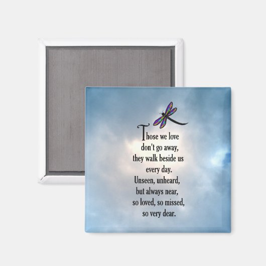 Aimant Poème de libellule "So Loved" (Recto/Verso)