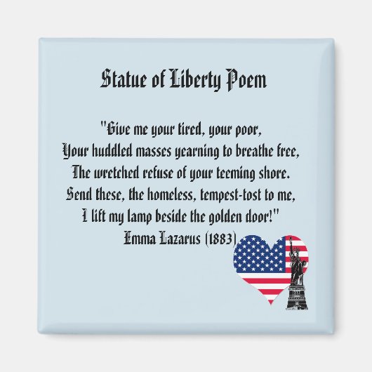 Aimant Poème Statue de la Liberté (Devant)