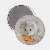 Aimant Poète de hamster nain blanc personnalisé (Recto/Verso)