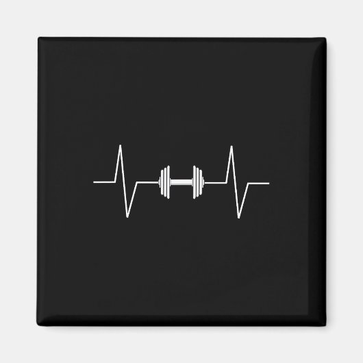 Aimant Poids Dumbbell Heartbeat Ekg Pulse Tee Gif (Devant)