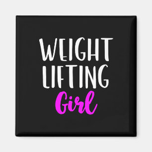 Aimant Poids Girl Women Weightlifter Bodybuilding