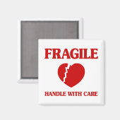 Aimant Poignée Cardiaque Fragile Avec Soin (Recto/Verso)