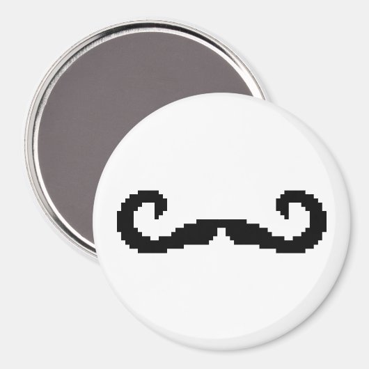 Aimant Poignée de 8 bits Pixel Moustache (Recto/Verso)