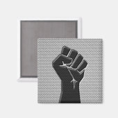 Aimant Poing de solidarité en fibre de carbone (Recto/Verso)