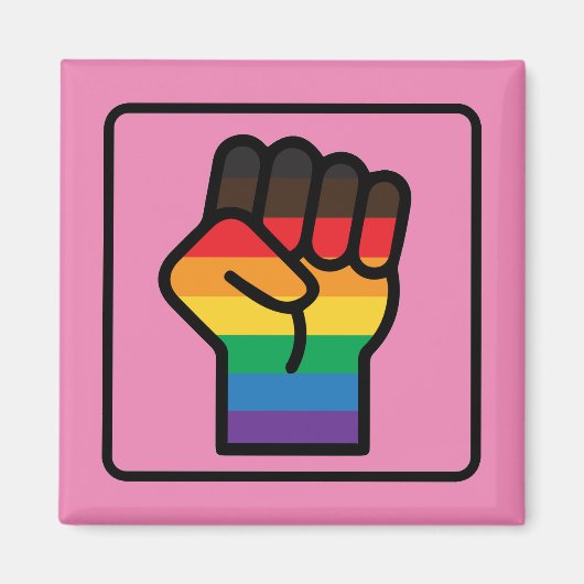 Aimant Poing gay pride (Devant)