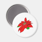 Aimant Poinsettia pour Noël (Recto/Verso)